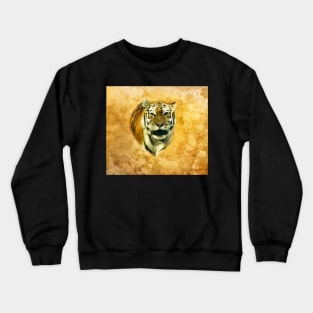 Tiger with abstract background Crewneck Sweatshirt